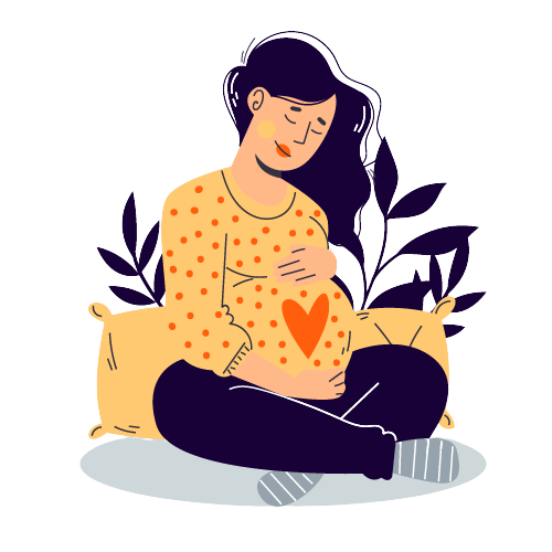 Composição visual de produtos de um kit de maternidade
